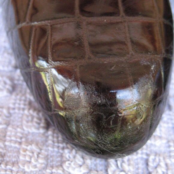 Stuart Weitzman Patent Faux Croc Pumps Heels Shoes - Picture 7 of 10